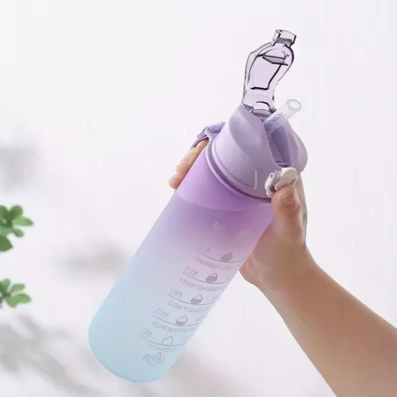 

Motivational 750ml Water Bottle Leakproof Outdoor Gym Fitness Sports Drinking Container
