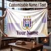 Gepersonaliseerde Flanellen Plaid Deken Anderlecht FC Logo Patroon Warme Huisdecoratie