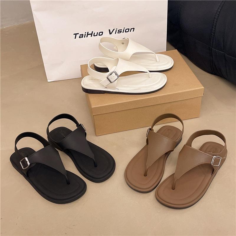 Summer New Simple Retro Fashion Versatile Casual Sandals Niche Beach Toe Sandals Women