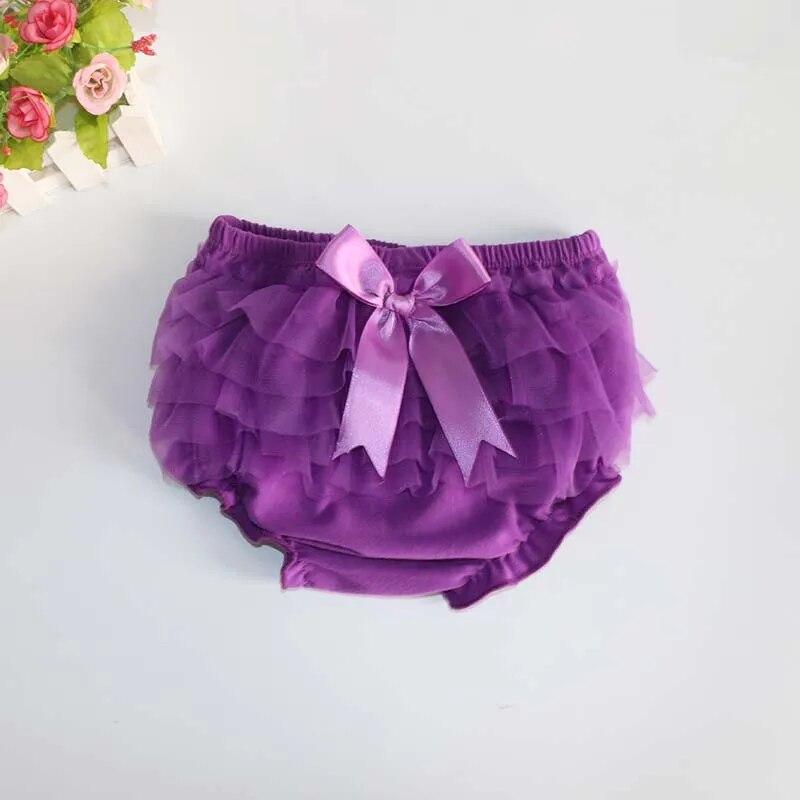 Sommer Baby Bloomers Prinsesse Sløyfe Jenter Kortbukser Ruffle Mesh Spedbarn Bomull Truser Bleietrekk