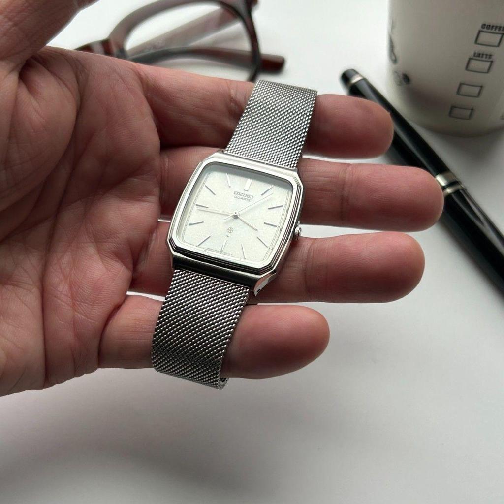 Used [Vintage 80s] SEIKO Twin Quartz Tank Silver Dial