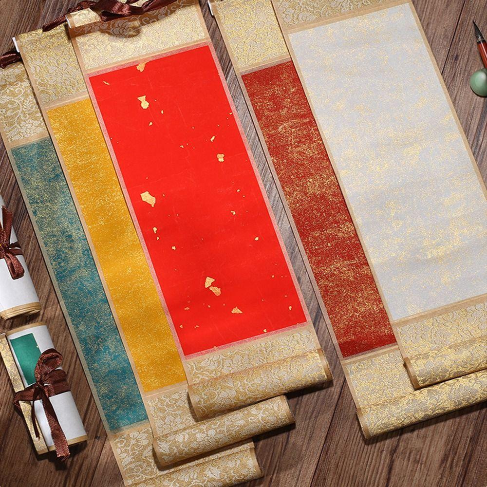 Prázdný závěsný svitek zlacený rýžový papír svitek kaligrafie montáž svitek buddhisté