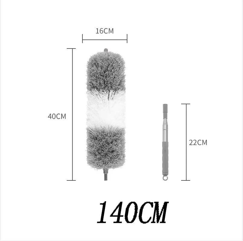 Microfiber Duster with Extendable Stainless Steel Pole Long Reach Gap Cleaning Tool for Ceiling Fan
