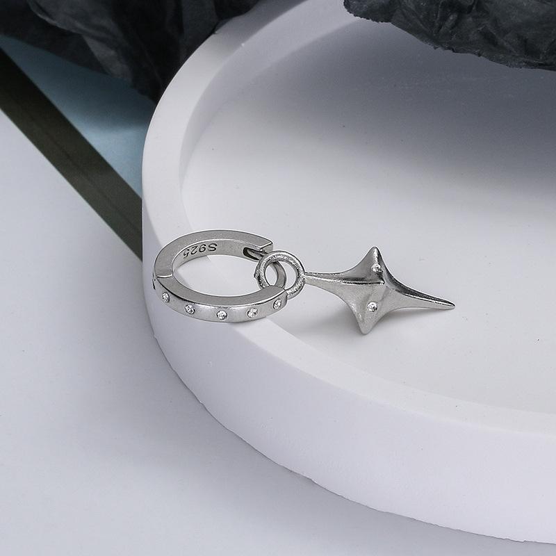 Three-Dimensional Design Cross Star Ear Buckle Earrings Multi-Wear Method Fashion Matte Planet Diamond Earrings