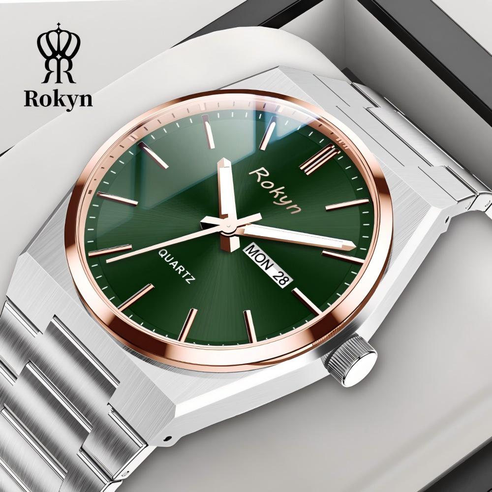 Men's Cross-Border Waterproof Quartz Watch - Slim, Stylish Business Design with Dual Calendar