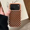 Electroplated 3D Orange Pearls Phone Case For iPhone 17 Air 16 15 14 13 Pro Max Hollow Dissipate Heat Shockproof Soft Cover