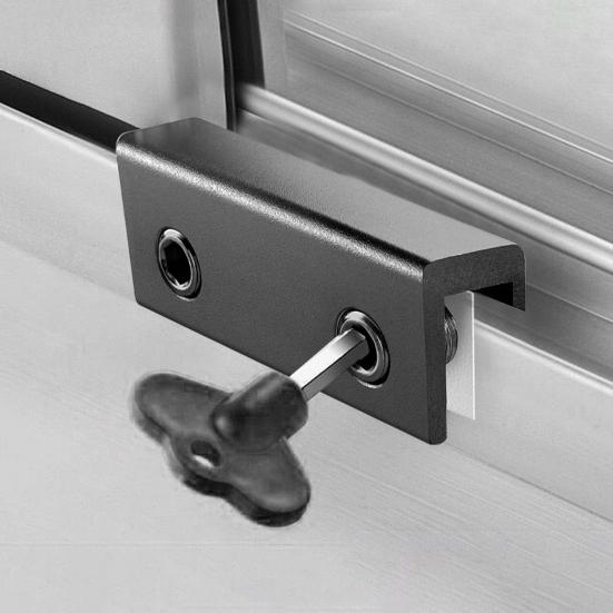 

1 комплект компактного оконного замка, износостойкий практичный ограничитель раздвижной двери, безопасность