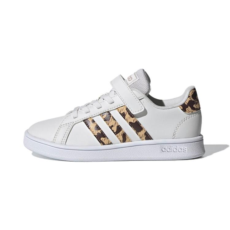 (PS) adidas neo Grand Court White Leopard Kids FZ3516 EU 28.5