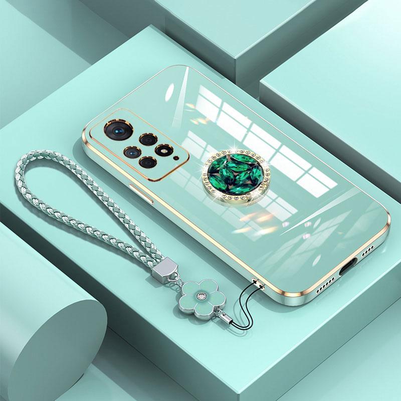 Redmi Note 11S Case Luxury Diamond Ring Cover For Xiaomi Redmi Note 11 Pro 5G 9S Phone Case With Lanyard Plating Case Note11 S
