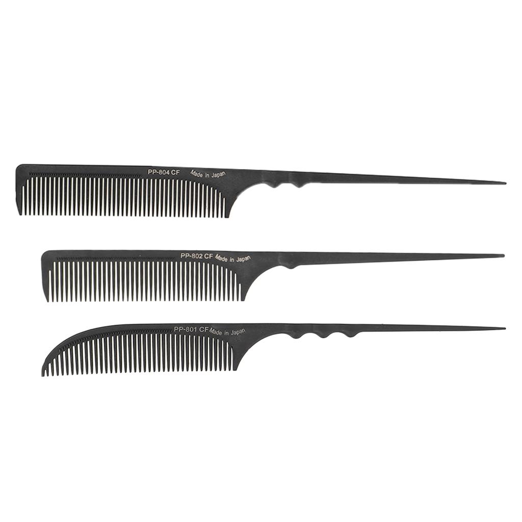 Tail Comb Professional Grade Heat Resistant Hairdressing Styling Salon Combs for All Hair Types Blac