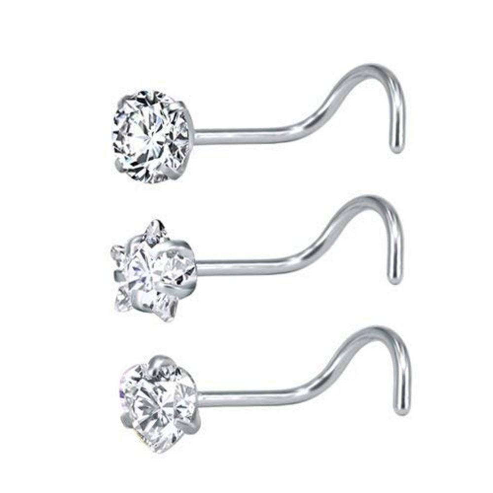 

20g Хирургическая нержавеющая сталь Кольцо-пирсинг для носа Пусетка Косточка для носа/L-образная/Кольца-носовые винты Набор Nose Rings & Studs