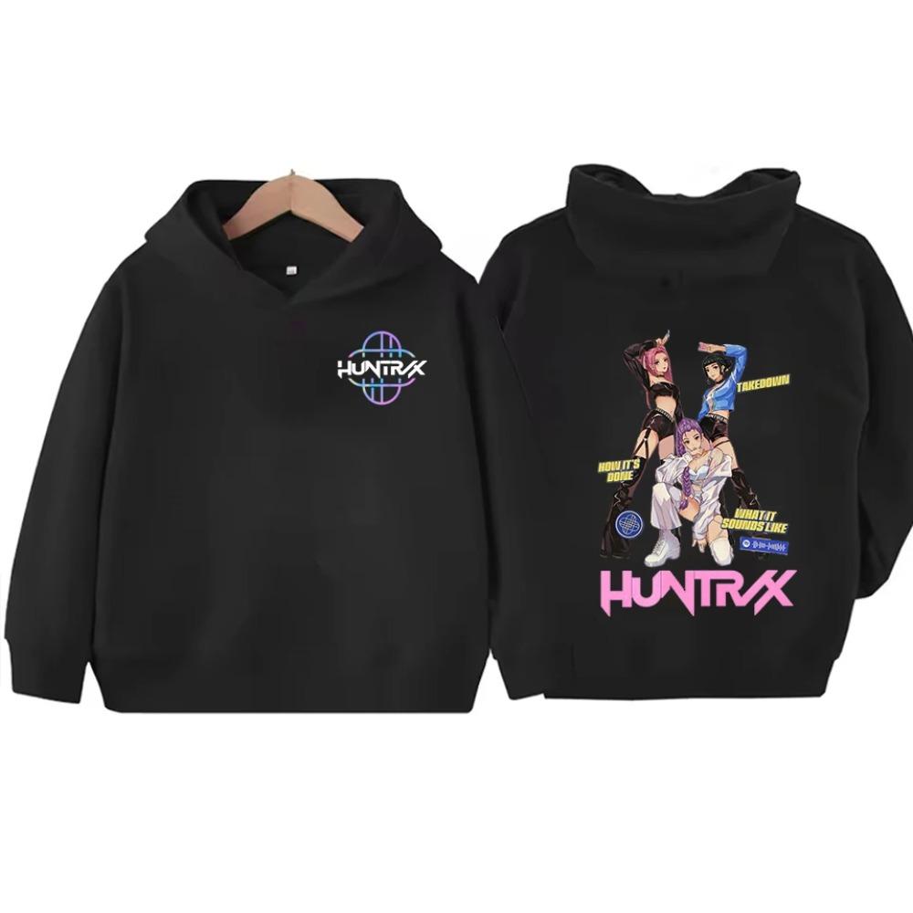 KPop Devil Hunter Cute Cartoon Printed Children's Long Sleeved Hooded Sweatshirt 2025 Trendy Bestseller Girls Fashion Street Wear