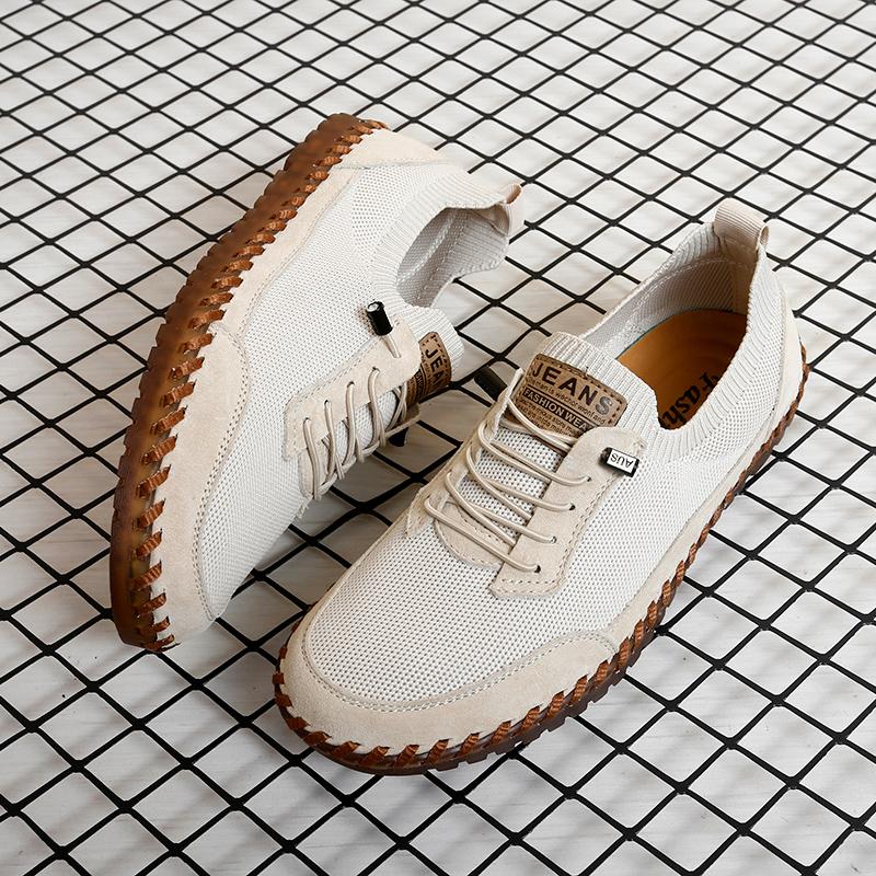 Brand Men's Mesh Driving Shoes Breathable Soft Soled Outdoor Hiking Shoes Versatile Men's Sports Leisure Shoes Simple