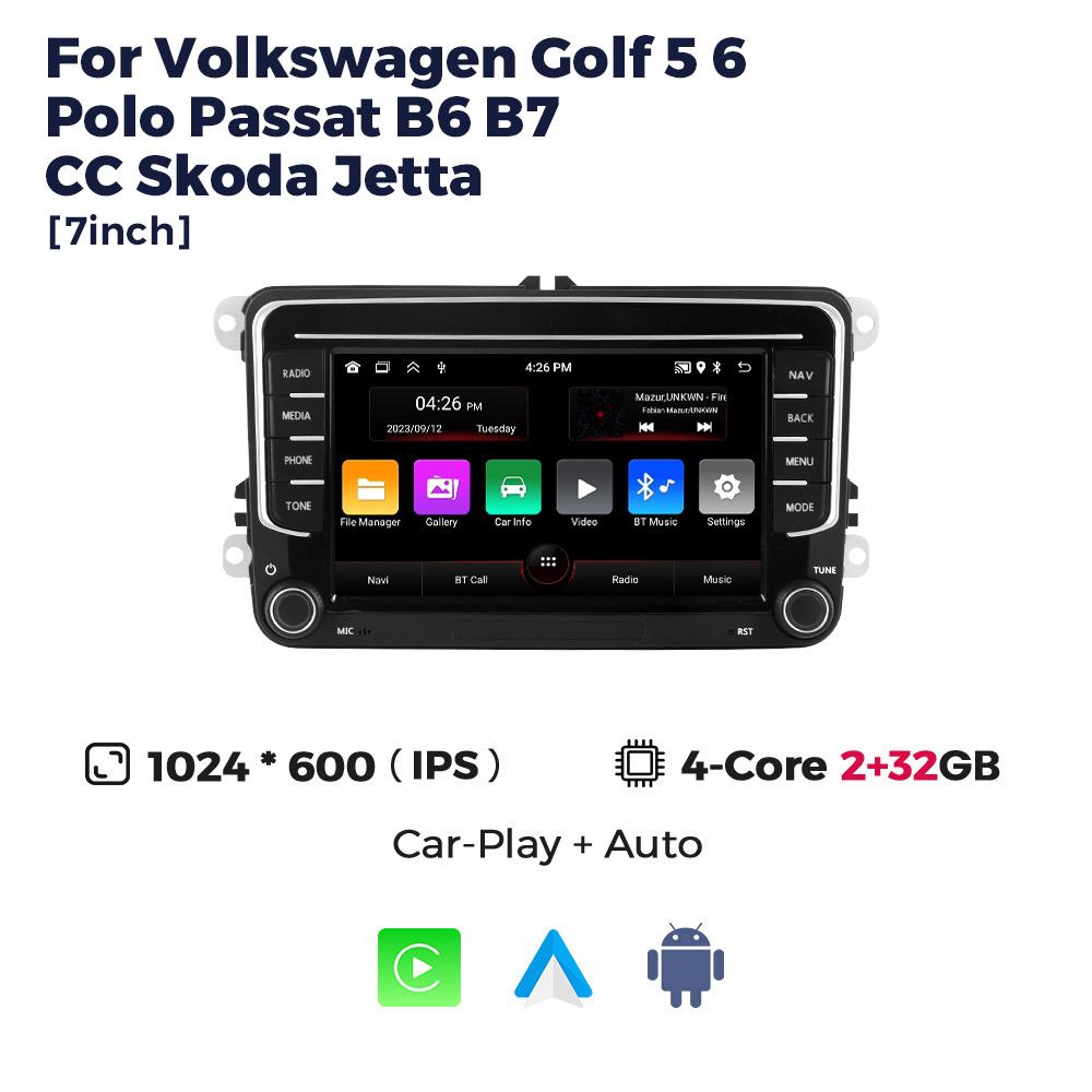 Navifly 2 Din Android Auto Carplay Car Stereo GPS Player For VW Volkswagen Skoda Octavia Golf 5 6 Touran Passat B6 Polo Jetta BT