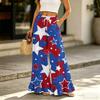Women's High Waist Wide Leg Pants with Drawstring Pockets Casual Loose Fit Long Trousers Comfortable Lightweight Fabric Elastic Waistband