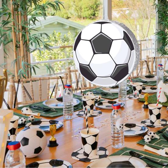Yousheng Fußball Pinata Zugband Fußball Pinata mit Stock Augenbinde Konfetti Sportthema Geburtstagsgeschenke für Kinder Erwachsene