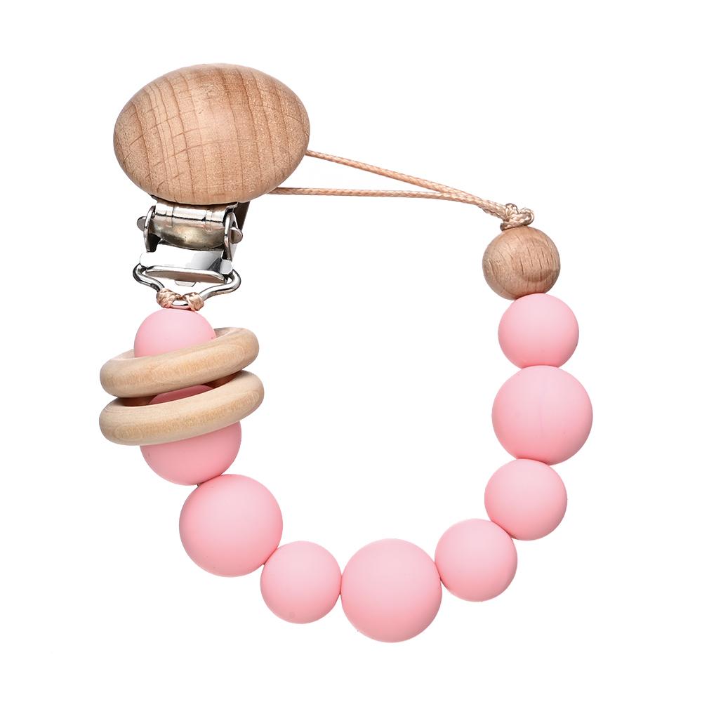 3Pcs Baby Anti-drop Chain Pacifier Clips Silicone Beads Handmade Toddler Teether Teething Chain Nipple Clip Chew Toys