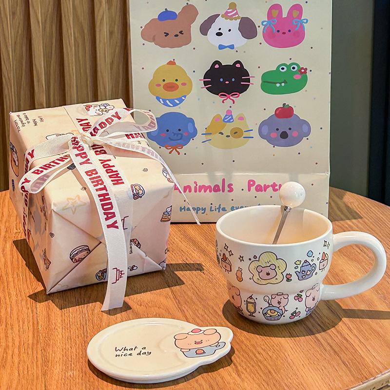 Dívka dárek k narozeninám pár roztomilé prase keramický hrnek přítelkyně praktický suvenýr dětský dárkový box