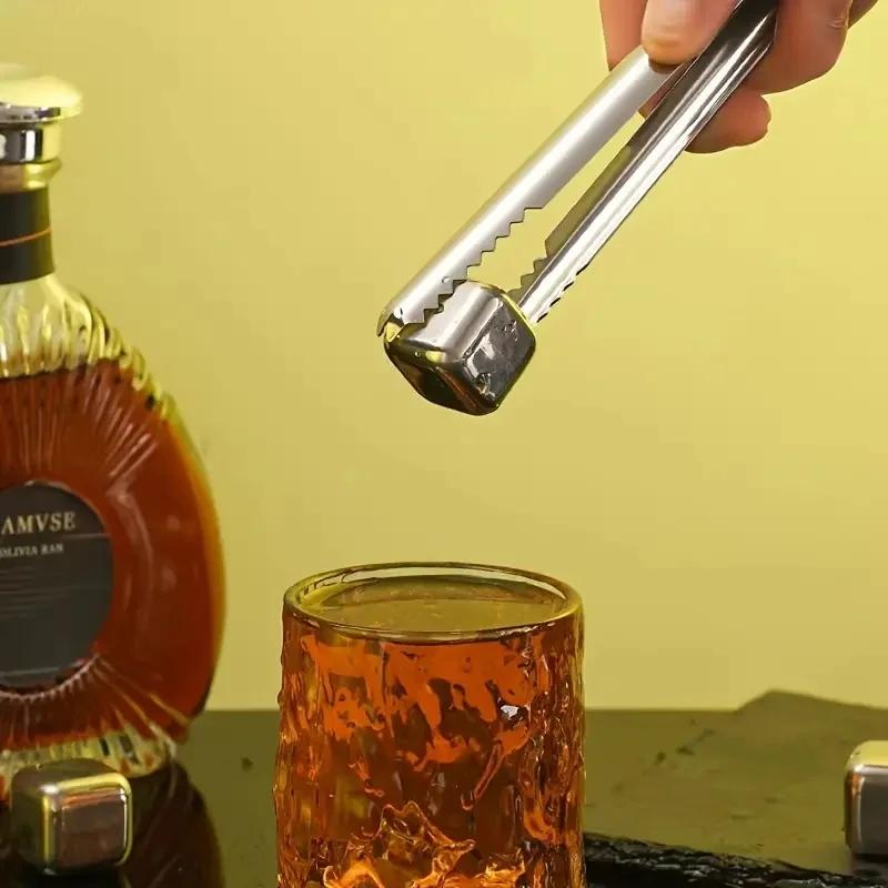 4/6/8pcs Stainless Steel Ice Cubes Set Juice Beer Wine Whisky Cooler Rocks Food Grade Reusable Cooling Cube Home Party Bar Tools