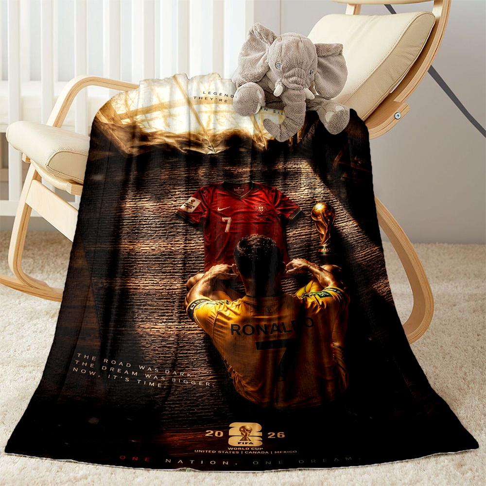 Cr7 Football Legend Blanket Soft & Cozy Perfect for Sofa Chair Bedding All-Season Use Digital Print Gifts For Family Or Friends