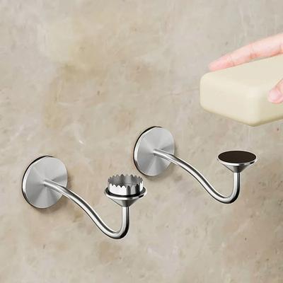 Stainless Steel Magnetic Soap Rack Multi-Functional Wall-Mounted Self-Drainage Bath Soap Dishes Kitchen Shower Room BXFZH03