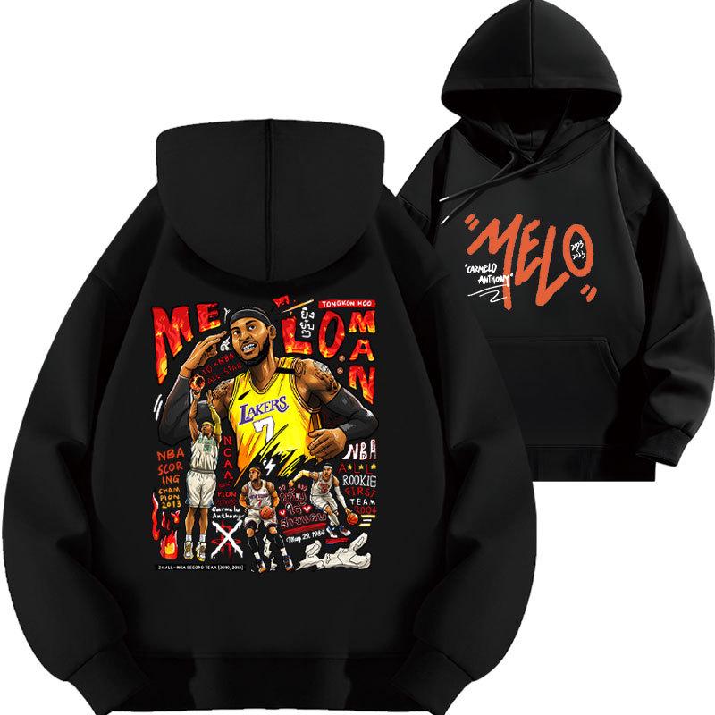 Anthony's 2025 Lakers Hoodie - Basketball Loose Fit, Autumn Plus Velvet, Thickened.