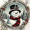 Vintage Snowman Tin Sign 8x8 Inch Christmas Winter Metal Wall Art Home Cafe Decor