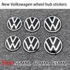 4 Pack 3D 56/60/65mm for Volkswagen GTI Polo Golf 4 5 6 7 Passat  m1 Wheel Sticker Center Hub Cap Logo Badge Decal
