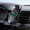 Wireless Car Charger 20W Auto Phone Clamping Stand 90 Degree Rotation Car Phone Holder Charger with LED Light for Car Interior