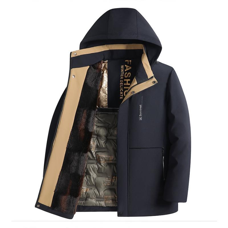 

Новая зимняя одежда Хлопковая куртка средней длины Одежда для мужчин среднего и пожилого возраста Плюс бархатная толстая куртка Папина куртка 5XL