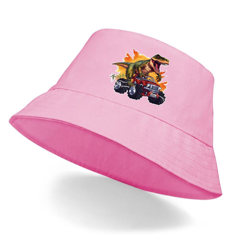 Bucket Hat With Dinosaur Monster Trunk Print , Fisherman Hat Summer Trendy Foldable Beach Cap