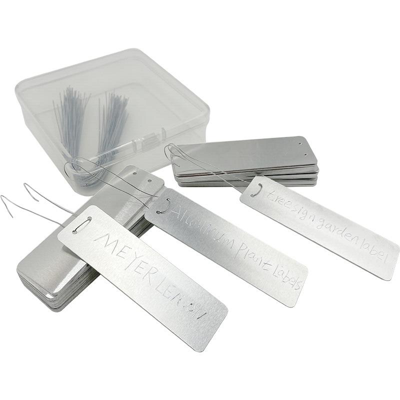 Aluminum Plant Labels Double Sided Metal Labels Tree ID Tag Water-proof Iron Wire Garden Supplies Plant Markers Labels