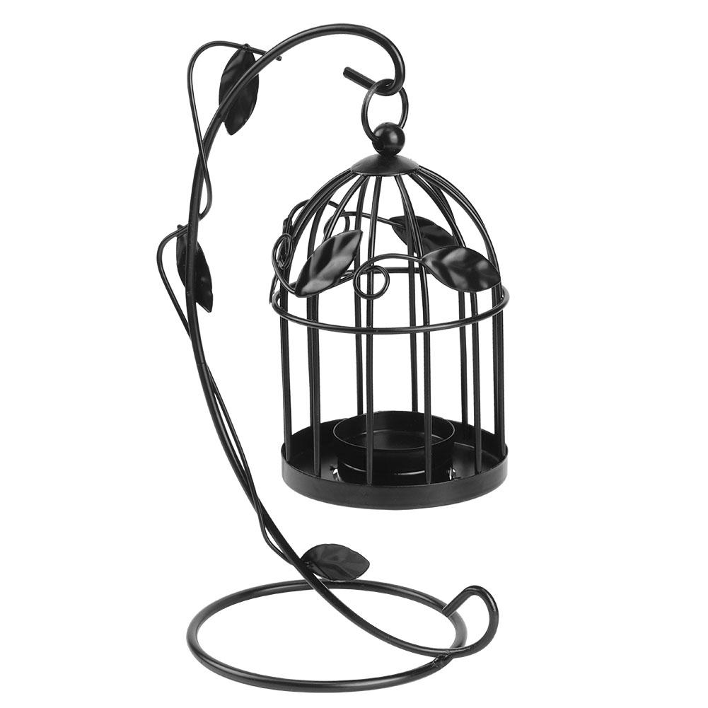 Iron Candle Holder Innovative Leaves Hollow Out Cage Shaped Hanging Candlestick Decoration for Home Coffee Shop Hotel