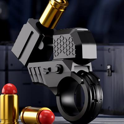 Mini Shell Ejecting Toy Gun Fidget Toy Anti Stress Hand Spinner Ring Pistol Birthday Gift