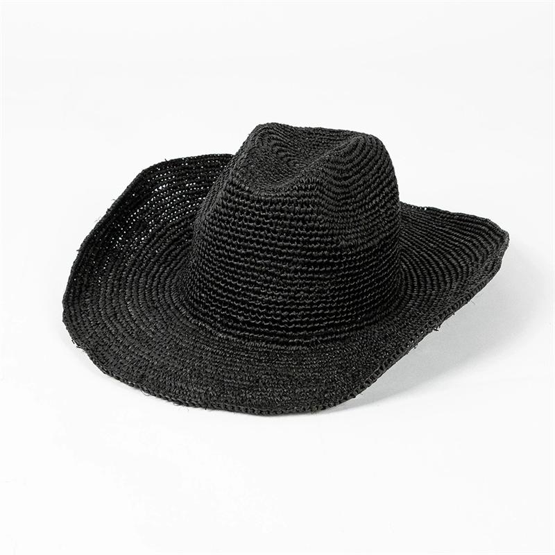 Maiskolbenmaterial Cowboy Western Strohhut Strasssteine mit hochgebogenem Rand Sonnenschutz Cowboyhut Sombrero Cowboy