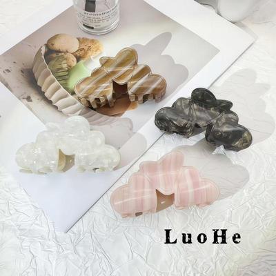Luohe Koreanischer Stil Herz Wolke Acetat Haarspange für Damen Hochsteckfrisur