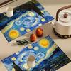 1-Pack Van Gogh Starry Night Linen Placemats, Fashion Print for Dining, Kitchen, Party, Home Decor
