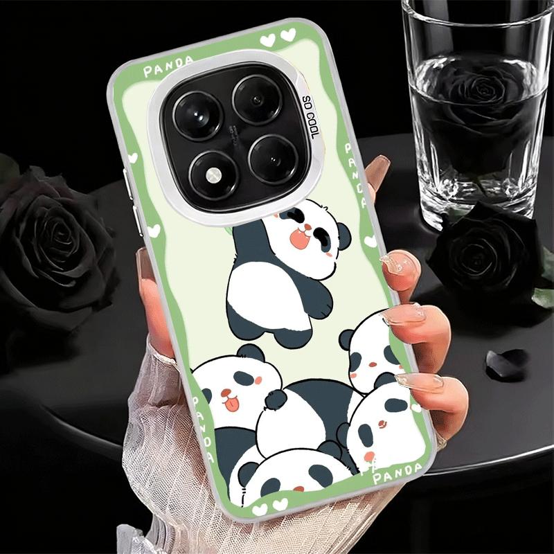 Cute Cartoon Panda Soft Phone Case for Xiaomi Redmi Note 13 14 15 Pro Plus 12S 12 11S 11 11T 10S 10 Shockproof Cover Back Shell