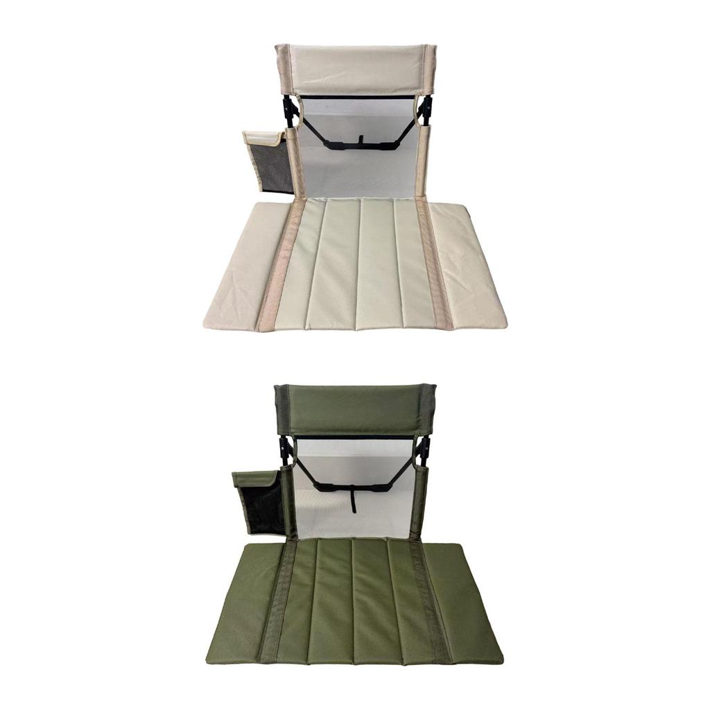 Folding Beach Chair with Back Support Floor Seat Portable Stadium Seat for Activities Lawn Fishing Barbecues Sporting Event