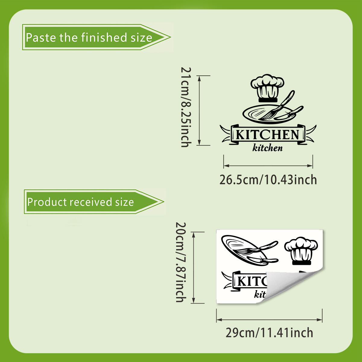 

Creative Chef s Hat and Tableware Pattern Stickers for Kitchen Wall Decoration, Kitchen Wall Beautification Stickers 20*30 cm