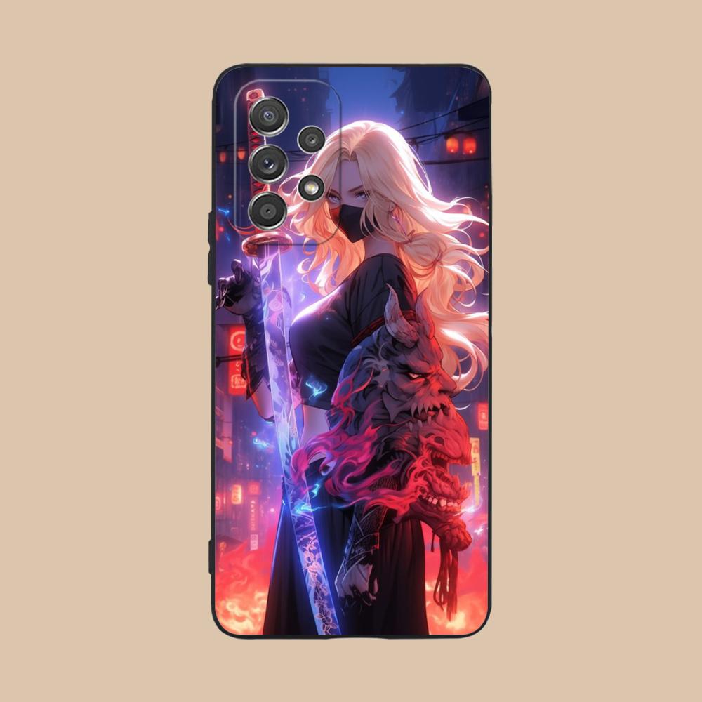 Anime Girl Mobile Phone Case for Samsung Galaxy M55 54 42 35 34 33 32 23 22 15 14 13 12 F55 5G Colorful Cover Smartphone