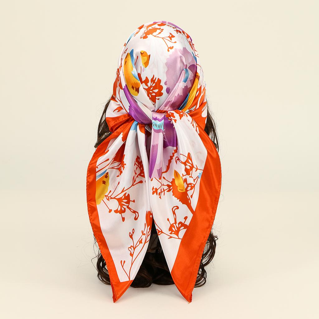60*60Cm Luxury  Square Scarf Fashion Beach Women Head Silk Wrap Spring Summer Shawl Ladies Foulard Bandanna Muffler Hijab