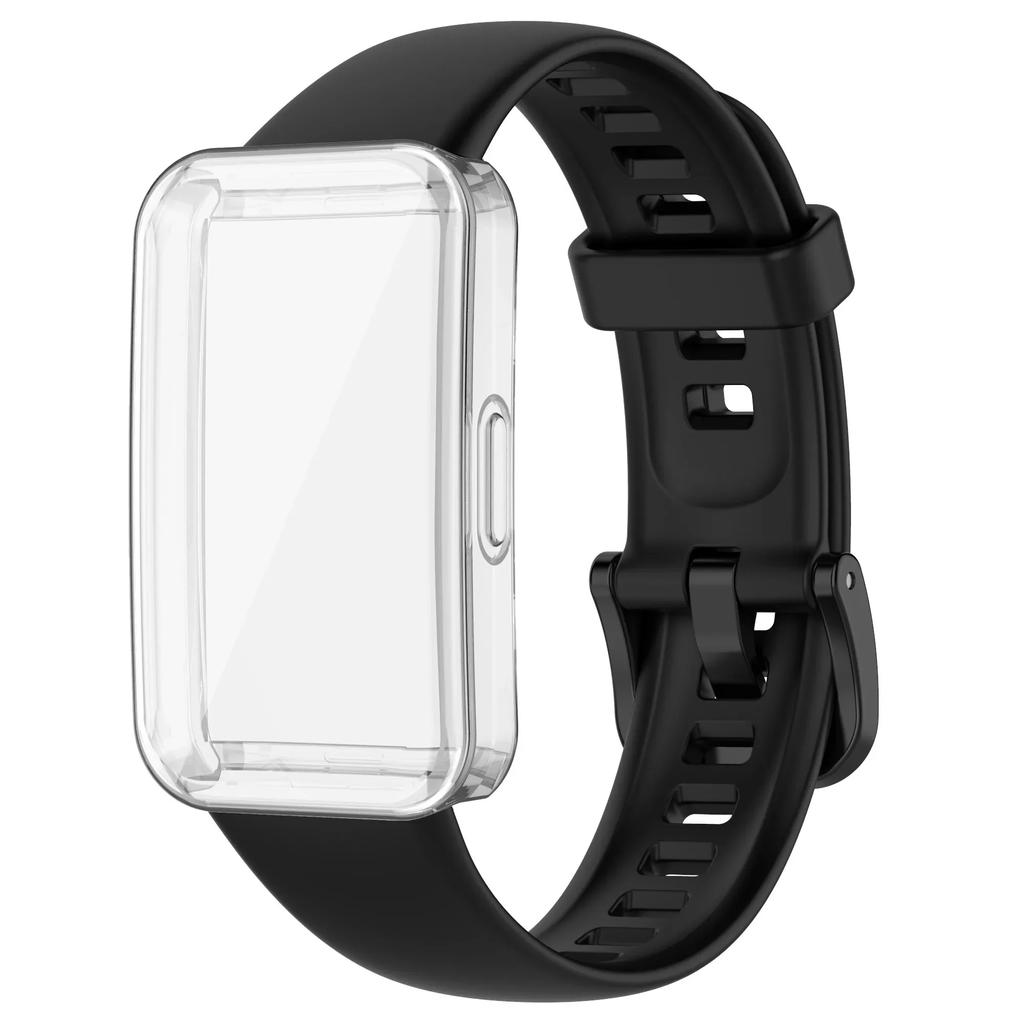 Silicone Watchbands For Huawei Band 9 Strap Replacement Strap For Huawei Band 8 Correa Bracelet Screen Protector Accessories