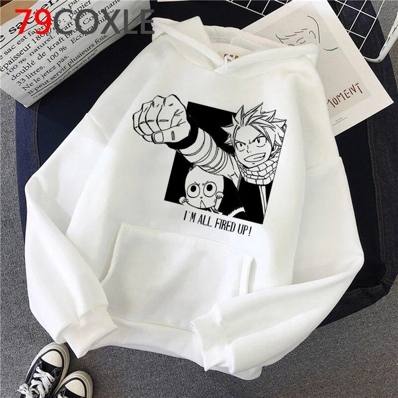 Heiße japanische Anime Fairy Tail Hoodies Frauen Kawaii Winter Kleidung Harajuku Cartoon Grafik Streetwear Unisex Sweatshirts Weibliche Unisex