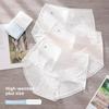 Plus Size Women Spring and Autumn Pure Cotton Stitching Lace 10A Bacteri Resistant High Waist Breathable Briefs