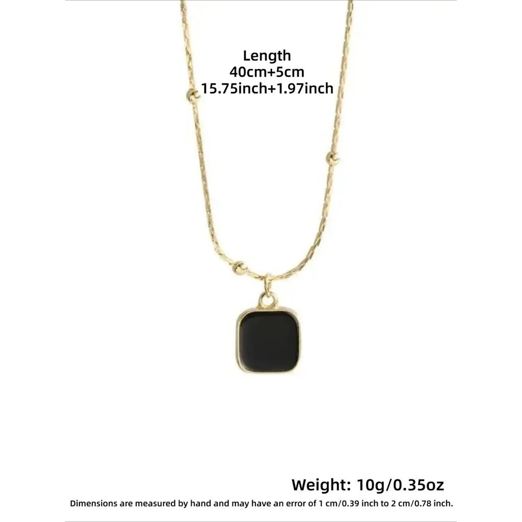Trendy Geometric Pendant Stainless Steel Necklace, Minimalist Chain Elegant Modern Fashion Jewelry for Women