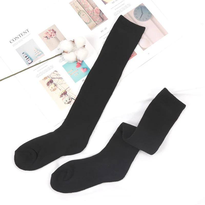 Winter Men's Knee Long Socks Harajuku Wool Keep Warm Longer Stocking Compression Terry Cycling Socks Cotton Thicken Sokken Gift