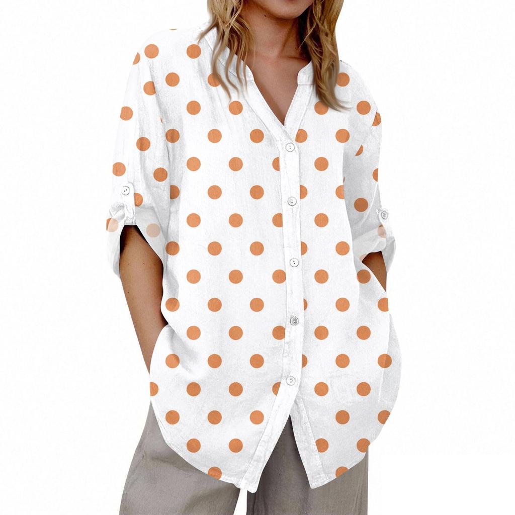 Women's V-neck 3/4 Sleeve Printed Cardigan