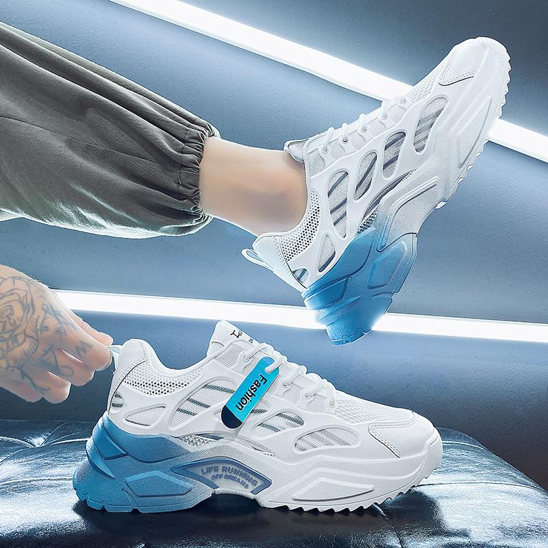Zapatos Deportivos de Moda de Verano para Hombre Malla Transpirable para Exteriores Zapatos de Correr Baloncesto Tendencia Urbana Zapatos que Aumentan la Altura para Hombre