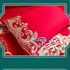 Satin Australian Cotton 200 Count Jacquard Wedding Four-piece Set Big Red High-end Luxury Wedding Multi-piece Set